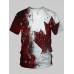 Casual Tie-dye Patchwork White Men T-shirt