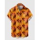 Burning Nightfall and Coconut Trees Printing Hawaiian Men's Short Sleeve Shirt